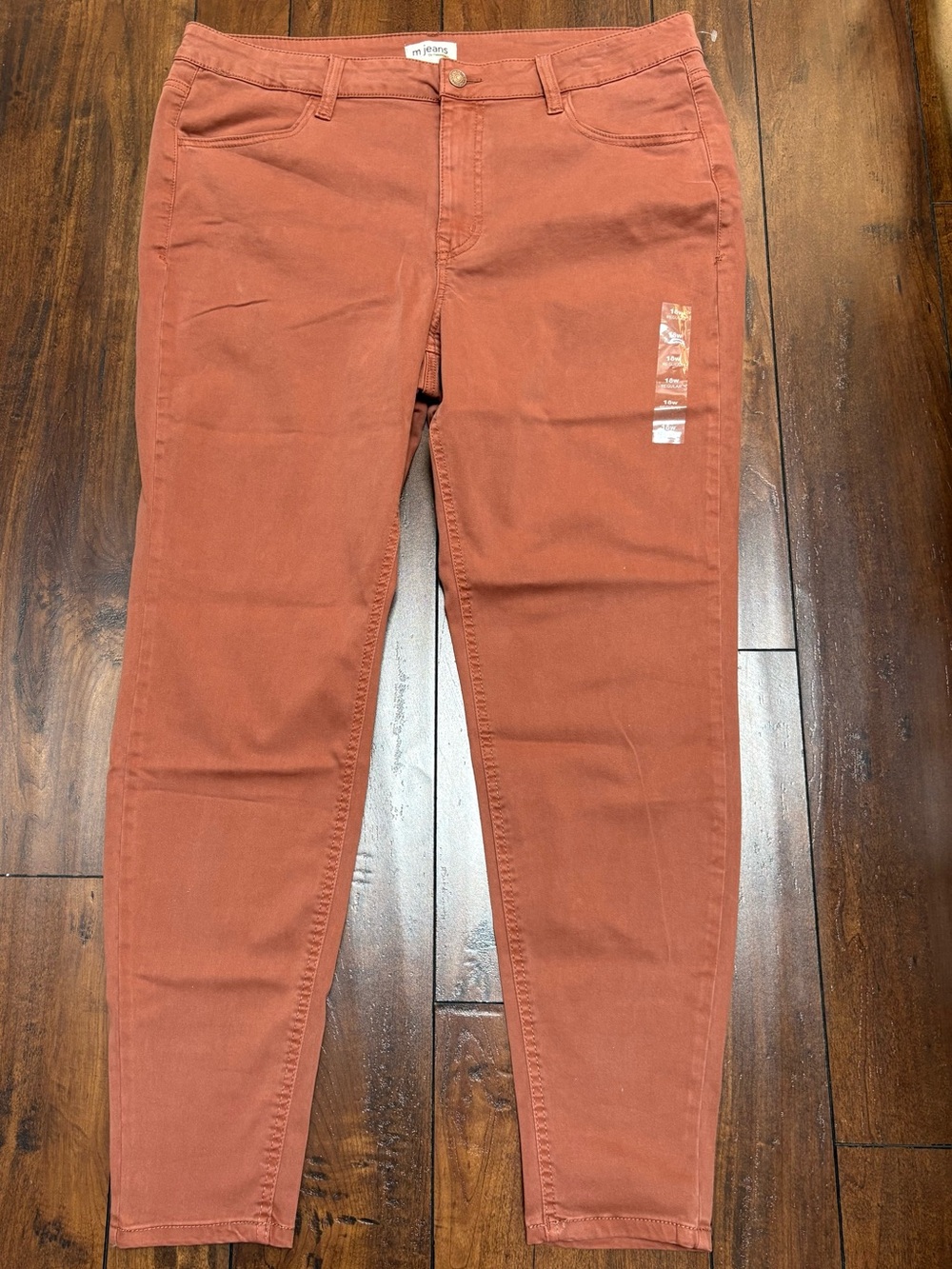 m jeans by maurices Women's High Rise Skinny Jeans in Rust Size 18W - Picture 2 of 8